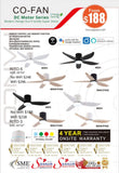 FANCO FAN RITO 3 HUGGER 46"/52" DC LED CEILING FAN