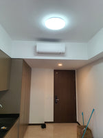 FROSTED EFFECT TRI COLOUR LED CEILING MOUNTED LAMP