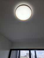 PINEWOOD FRAME TRI COLOUR LED CEILING MOUNTED LAMP