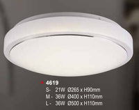 SILVER RIM TRI COLOUR LED CEILING MOUNTED LAMP