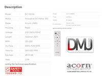 ACORN INTAGLIO DC-159 52″ DC FAN (NO LIGHTKIT)