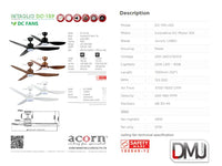 ACORN INTAGLIO DC-159 52″ DC FAN (NO LIGHTKIT)