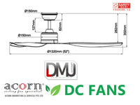 ACORN INTAGLIO DC-159 52″ DC FAN (NO LIGHTKIT)